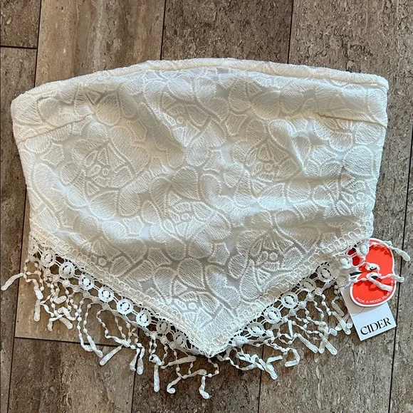 Cider Ivory Lace Fringe Bandeau - Picture 1 of 9